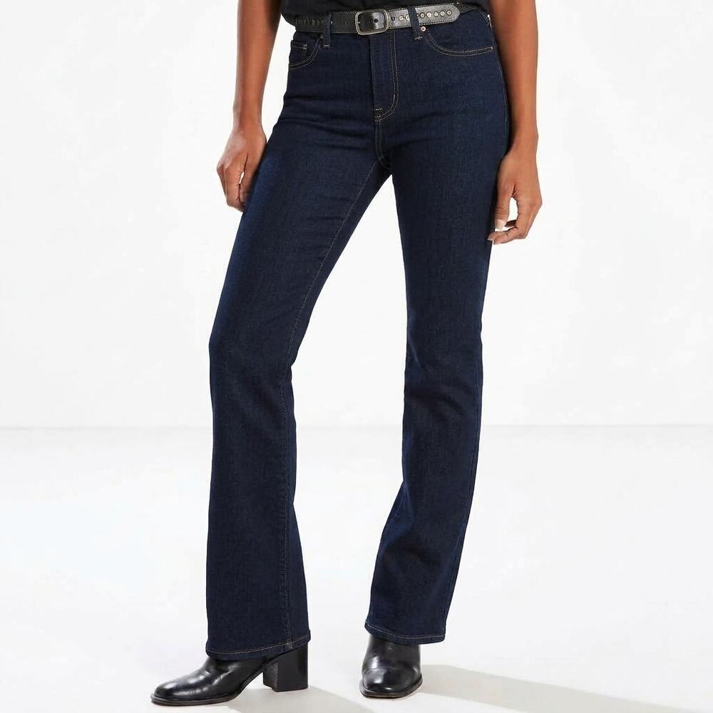 Levis Bootcut Jeans Classic Mid Rise Stretch Denim Blue Dark Wash Size 26